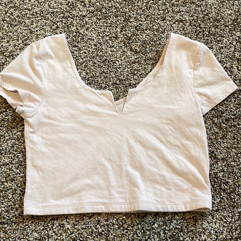 pink cropped baby tee